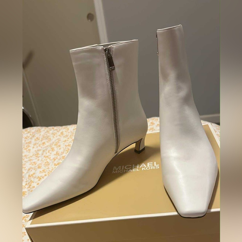 Michael Kors Ivory Ankle Boots